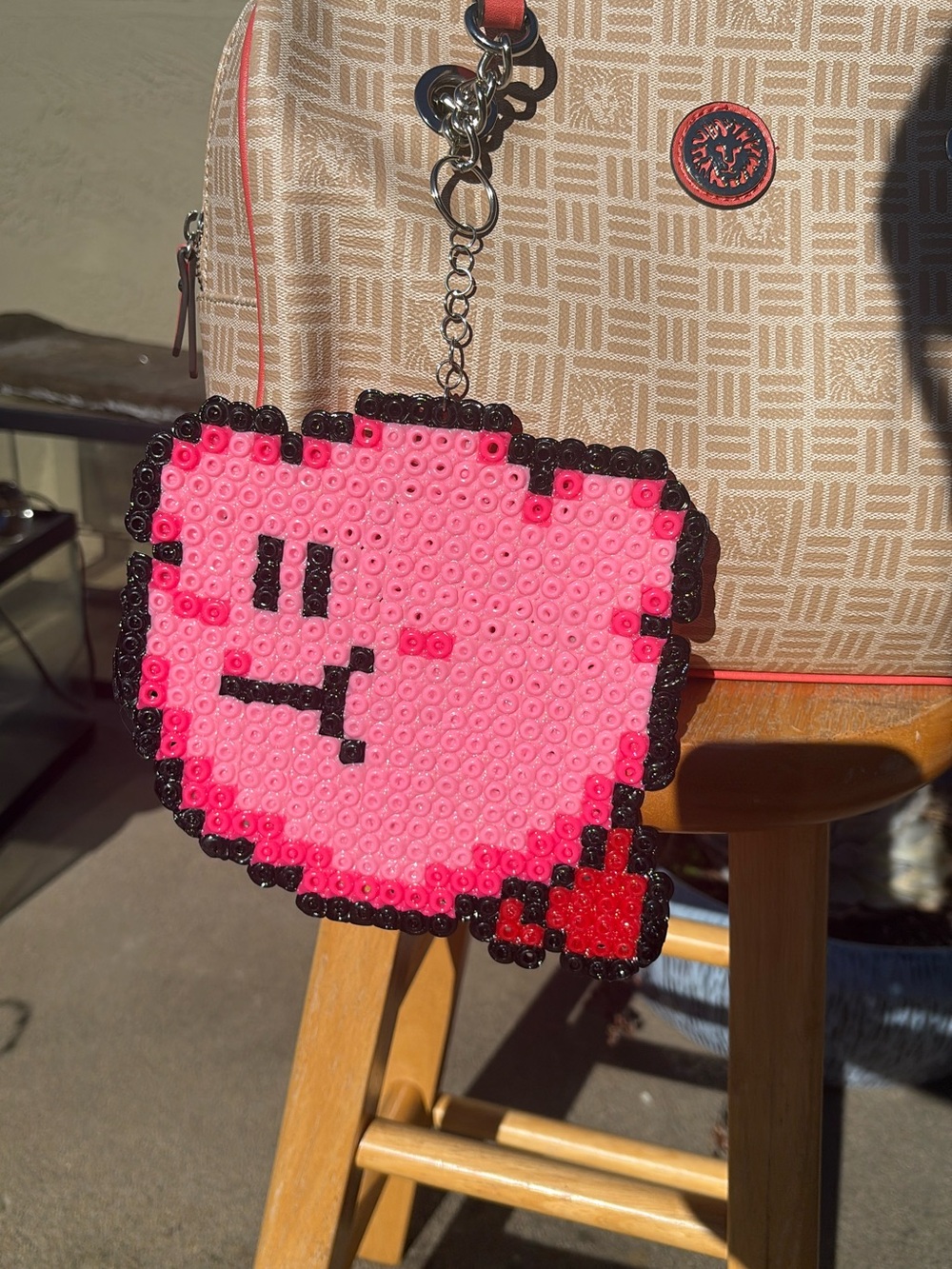 Pixel Kirby Keychain Charm